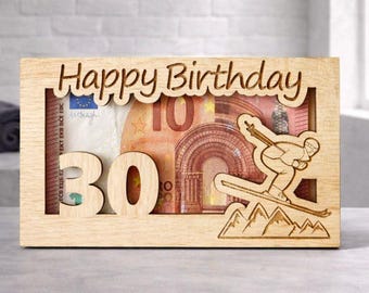 Personalized money gift for skiing, money gift for sports, money gift for skiing, money gift, ski, birthday gift money, gift for a ski friend, skiing