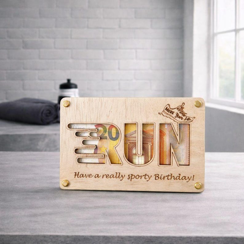 Money gift running, gift for runner, gift running, running, running money gift, birthday card running image 1