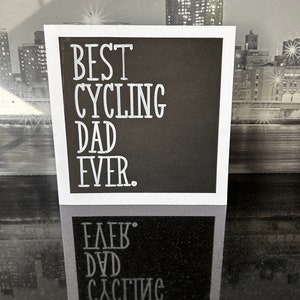 Carte de voeux pour cycliste noir/blanc. Carte meilleur papa cycliste de tous les temps. Belle carte cycliste. Carte avec citation vélo.