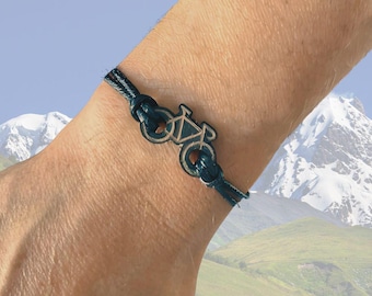 Pulseira com bicicleta, pulseira masculina, presente para ciclista, presente para atleta, pulseira artesanal, presente para amigo ciclista