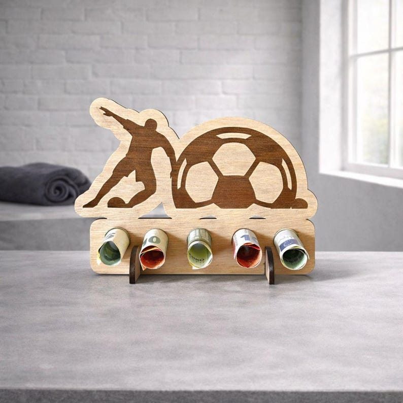 Dinheiro para presente de futebol, dinheiro para presente esportivo personalizado, dinheiro para presente de criança, dinheiro para presente de aniversário de futebol, dinheiro para presente com nome e idade. imagem 1