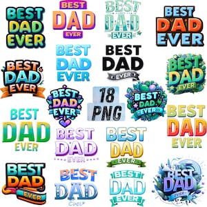 Vatertag 3D PNG Bundle, PNG Schnittdateien für Cricut, Bester Papa aller Zeiten, Papa png, Geschenk für Papa, Papa Zitat Png Bundle, Sublimierte Designs, Papa
