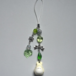 Totoro Bell Phone Charm Set: Studio Ghibli Anime Jewelry White Only