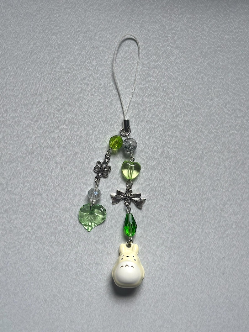 Totoro Bell Phone Charm Set: Studio Ghibli Anime Jewelry White Only