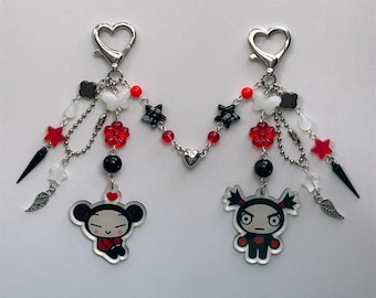 Matching Pucca Garu Keychain Set: Y2K Lover Couple Accessories Set