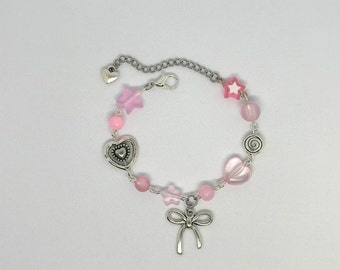 Coquette Pink Bow Bracelet