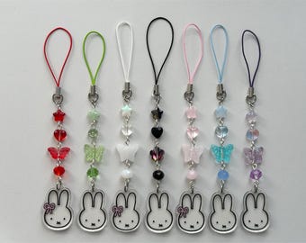 Miffy Phone Charms | Matching Friendship Beaded Coquette Accessories