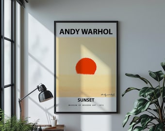 Impressão de Andy Warhol, impressão de pôr do sol de Andy Warhol, impressão de museu, arte moderna, pôster de Andy Warhol, impressão pop art, pôster colorido, download digital