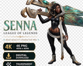Senna de League of Legends PNG, Download Digital Transparente em 4K, Clipart de Jogos, Personagem de Fantasia PNG