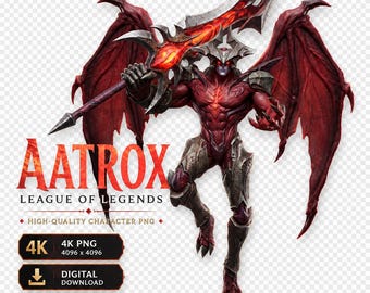 Aatrox League of Legends PNG, Download Digital Transparente em 4K, Clipart de Jogos, Personagem de Fantasia PNG