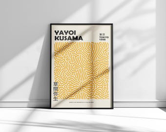 Impressão de Yayoi Kusama, impressão de Yayoi Kusama em Tóquio, impressão de museu, arte moderna, pôster de Yayoi Kusama, impressão de arte pop, pôster colorido, download digital