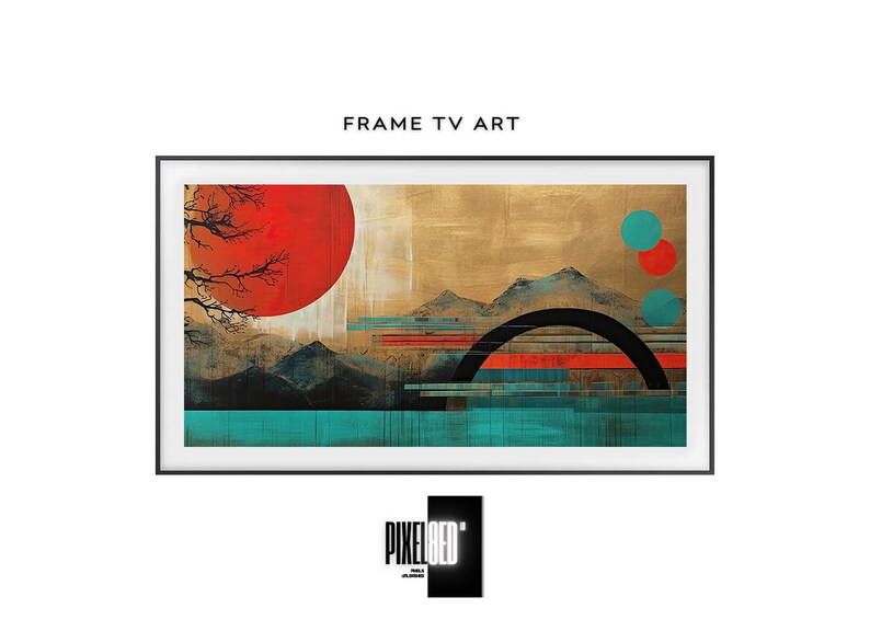 Samsung Frame Art TV Landscape Abstract Painting Etsy