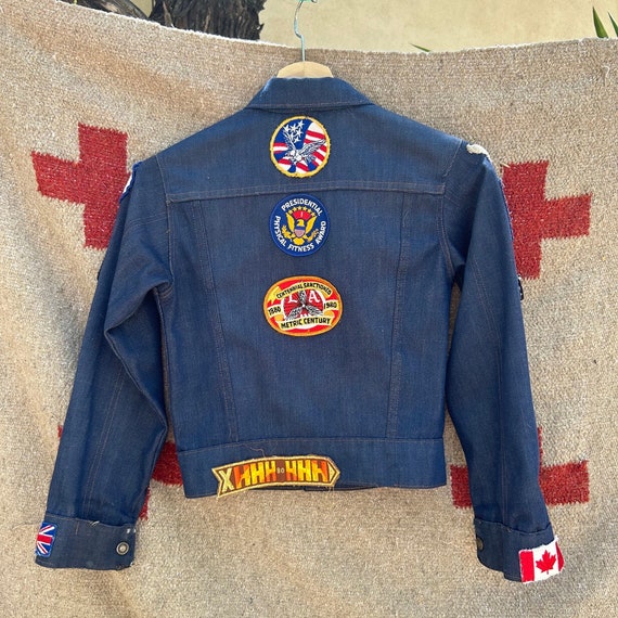 OOAK 1980s kids denim denim jacket with patches