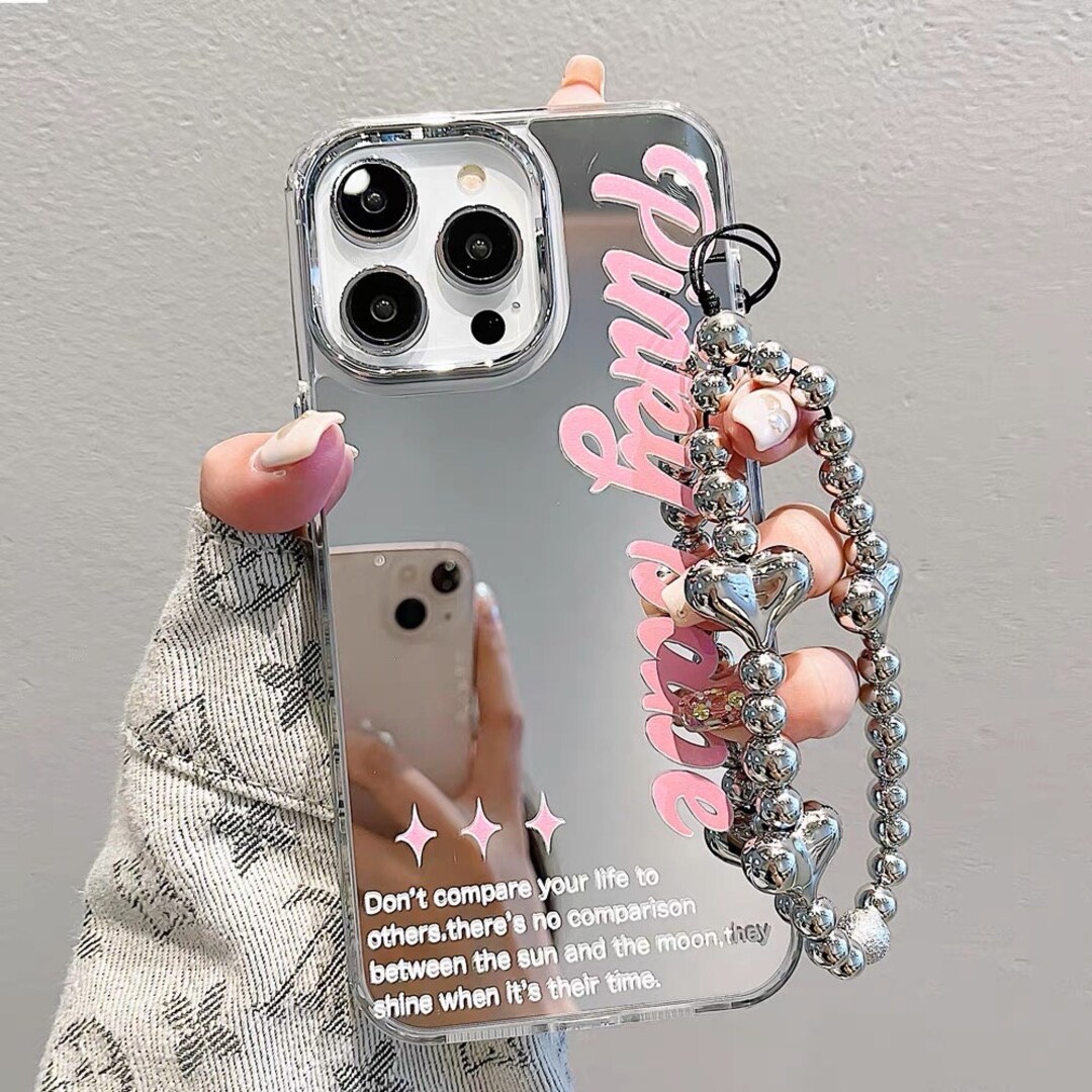 Cute Electroplated Mirror Inspirational Words Silver Pearl Etsy UK