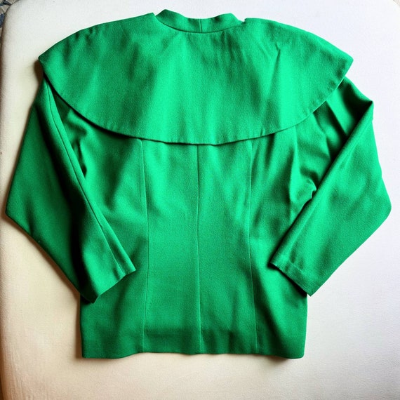 Vintage 80s Green Wool Moza Jacket with Intricate… - image 1