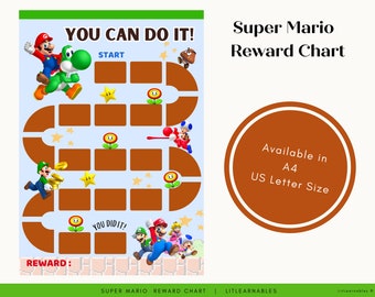 Super Mario Reward Chart | Editable| Toddler Reward Chart | Behavior Chart for kids Printable | Digital Download