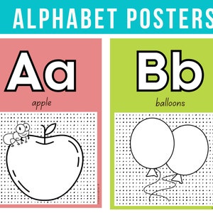 Bright Classroom Alphabet Posters | Alphabet Display | Alphabet Posters | Colorful Classroom Decor | Primary Classroom | Digital Download