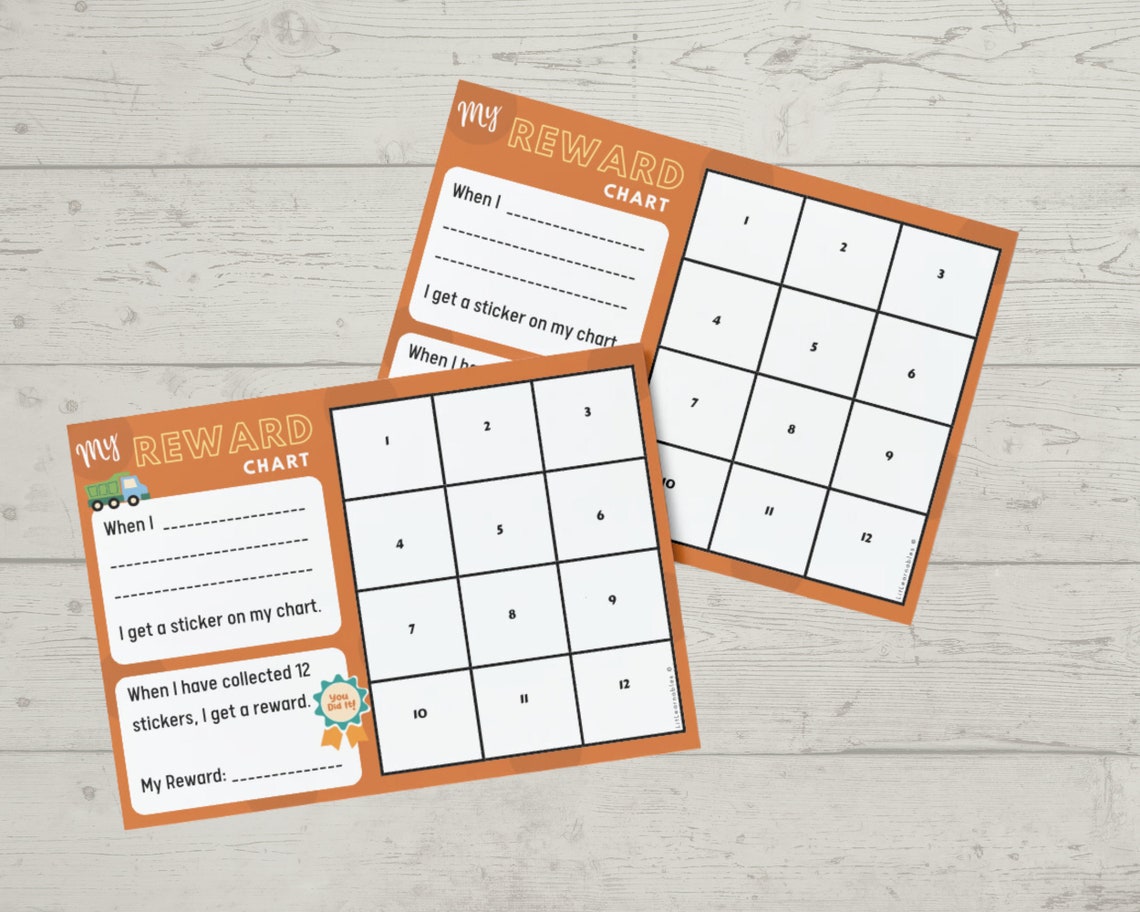 Construction Sticker Reward Chart | Toddler Reward Chart | Classroom ...