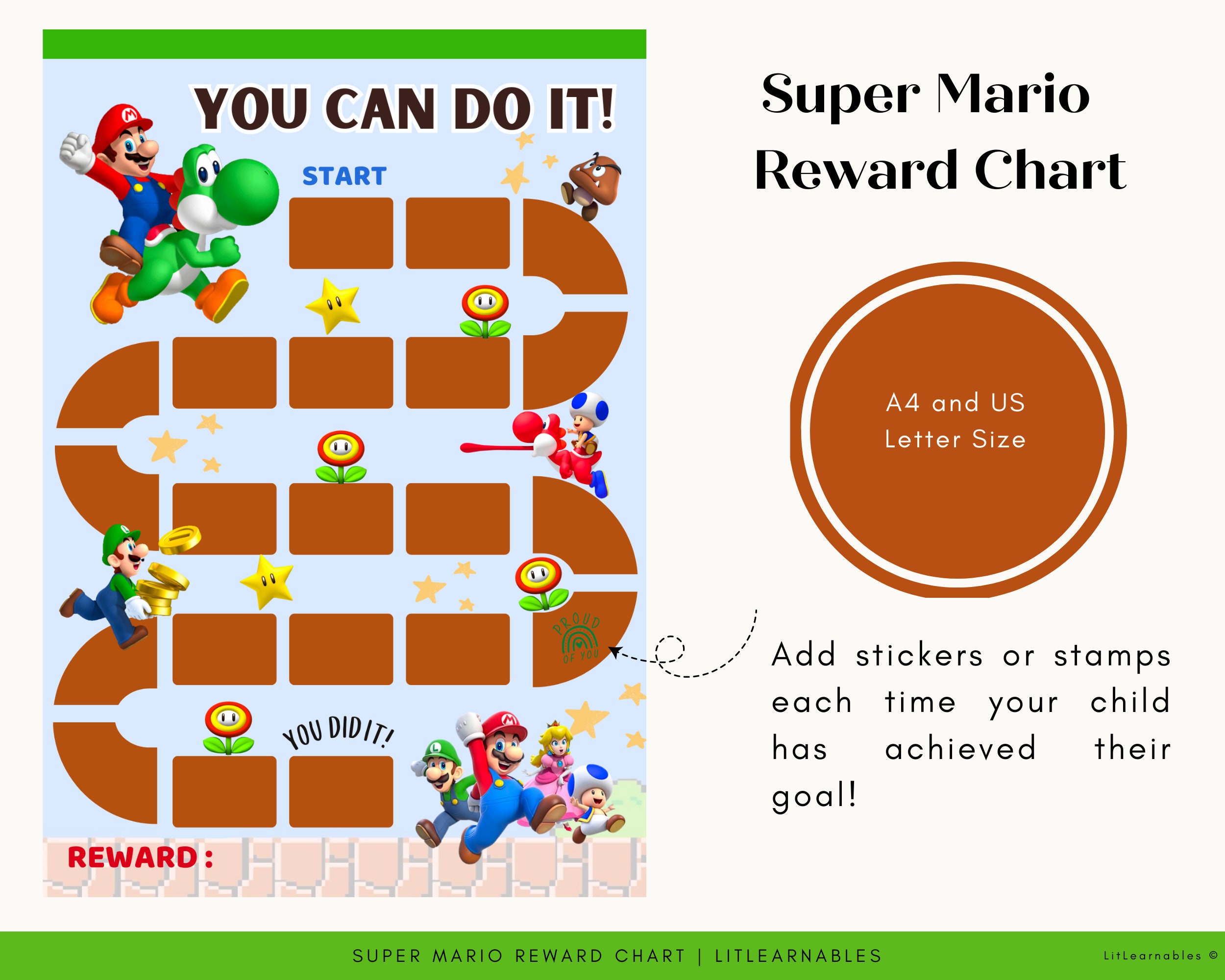 Super Mario Reward Chart | Editable| Toddler Reward Chart | Behavior ...