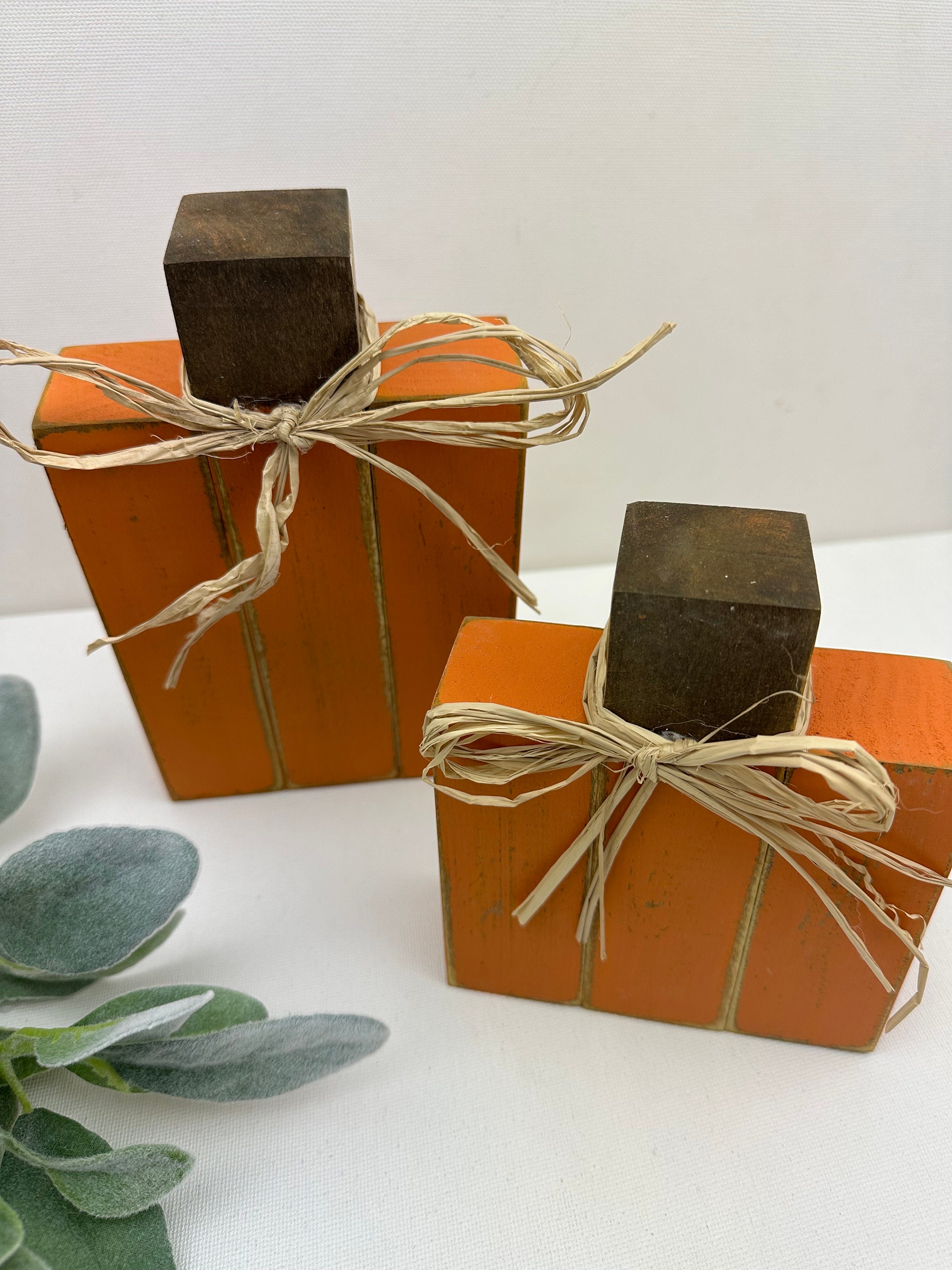 Rustic Wood Block Pumpkins: Distressed Fall Decor - Etsy