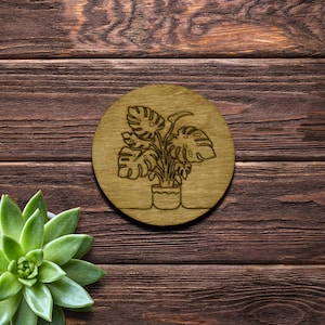 PLANT COASTER - Monstera coaster, Leaf coaster, Leaf design, Cool plant gift, Plant design, Simple modern plant coaster, Deliciosa, Monstero