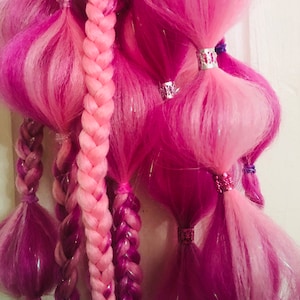 Thick Long Bubble Braids, Festival Hair Extensions, Rainbow Pride Cosplay