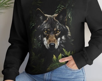 Wolf Grafik Sweatshirt: Naturliebhaber Rundhalsausschnitt