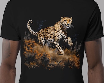 Camiseta de guepardo: regalo para amantes de la naturaleza, camiseta con estampado de vida silvestre
