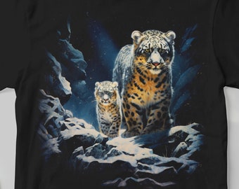 Camiseta de leopardo de las nieves: regalo para amantes de la naturaleza, camiseta de vida silvestre