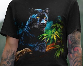 Camiseta de pantera: regalo para amantes de la naturaleza, camiseta para amantes de los gatos