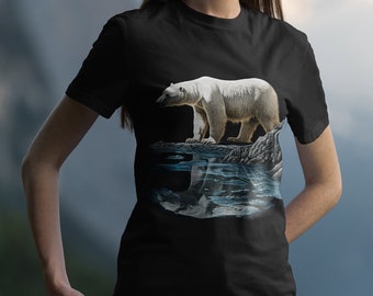 Camiseta de oso polar: camiseta gráfica de vida silvestre de estilo vintage