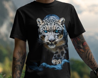Camiseta de leopardo de las nieves: Camiseta de vida silvestre para amantes de la naturaleza