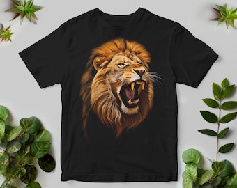 Camiseta de león: estilo vintage de arte animal, regalo para amantes de la vida silvestre
