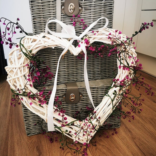 Kitchen Wreath Pink Vine White Heart Wicker Wreath Provance Style Home Decor Housewarming Gift New Flat Gift Country Wreath Rustic Decor Art