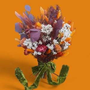 Autumn Bridal Bouquet Burnt Orange Wedding Bouquet Dried Bridal Bouquet Terracotta Wedding Dry Flower Bouquet Fall Wedding Bouquet Boho Art