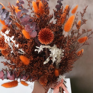 Autumn Bridal Bouquet Burnt Orange Wedding Bouquet Dried Bridal Bouquet Terracotta Wedding Dry Flower Bouquet Fall Wedding Bouquet Boho Art