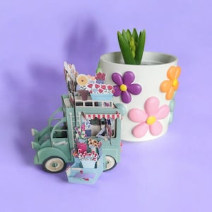 Lehrer Geschenk Ende der Schule Geschenk Harz Keramik wie Pflanzer 3D Karte Nan Geschenk Blumengeschenk Echte Blume Lehrhelfer Geschenk Geburtstag Schwester