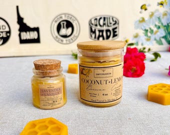 Pure(Local USA)  Beeswax Candle, Essential Oils.