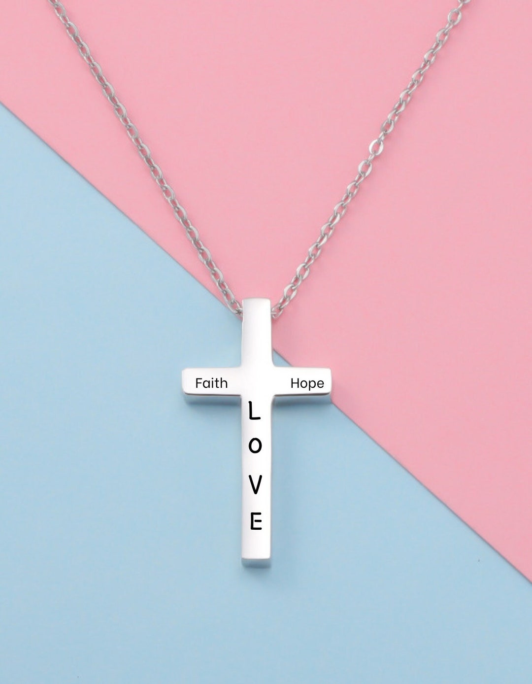 Customized Cross Necklace, Unisex Gift, Best Gift for Christmas