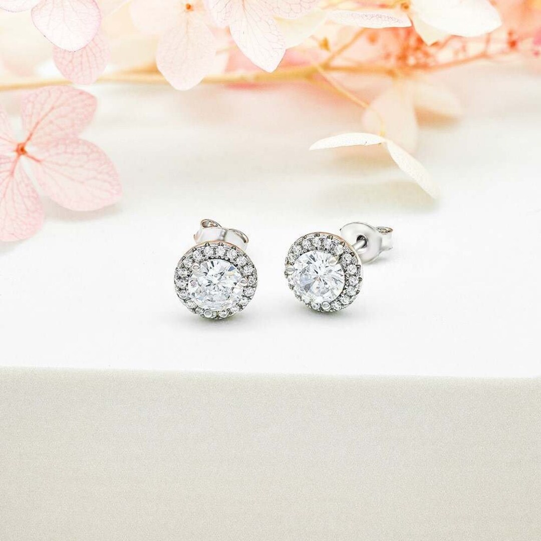 S925 Sterling Silver Earrings Set With Round Zirconia