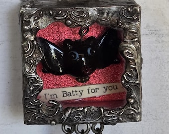 Tiny Bat Diorama Soldered Shadow Box