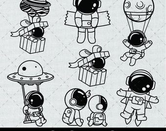Cute Astronaut Svg, Astronaut Space Svg, Astronaut Png, Kid Astronaut Svg, Astronaut Clipart, Planet Balloon Astro Svg, Astronaut Png & Svg