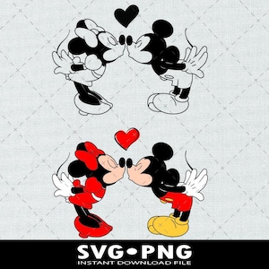 Baiser de souris Svg, Couple Svg et Png, Couple de souris Svg