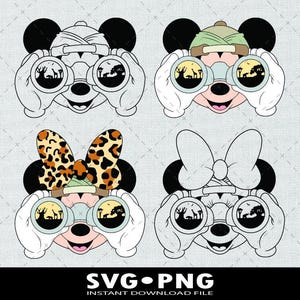 Mickey Safari Svg, Minnie Safari Svg, Mickey Safari, Minnie Safari Svg, Safari Mickey Svg, Mickey Svg, Minnie Svg, Mickey And Minnie Clipart