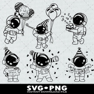 Cute Astronaut Svg Astronaut Svg Birthday Astronaut Svg Birthday Svg Space Theme Svg Kid Astronaut Balloon Svg and Png Instant Download File