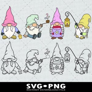 Gnome Svg, Bundle Svg Gnome, Svg Gnomes, Svg Gnomes mignons, Gnome Png, Clipart Gnome, Gnome été Svg, Gnome Bundle, Nains de jardin