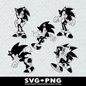 Sonic Svg Hedgehog Svg Cartoon Svg Animal Cartoon Png i Svg Plik Cyfrowy