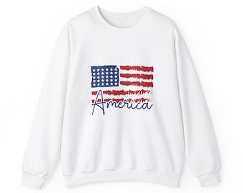 American Flag Sweatshirt: Patriotic 4th of July Crewneck