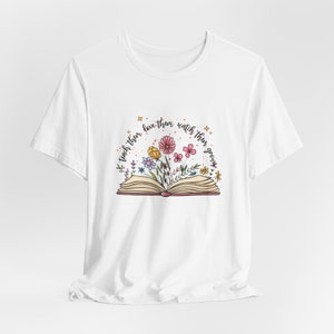 Floral Book Teacher T-Shirt: Retro Appreciation Gift