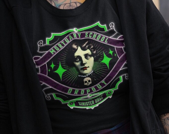 Featured listing image: Mortuary School Dropout, Unisex Softstyle T-Shirt